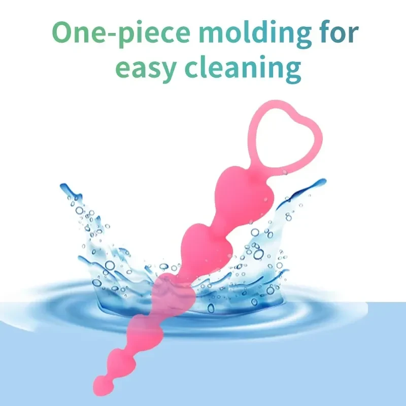 anal beads herzform silikon rot