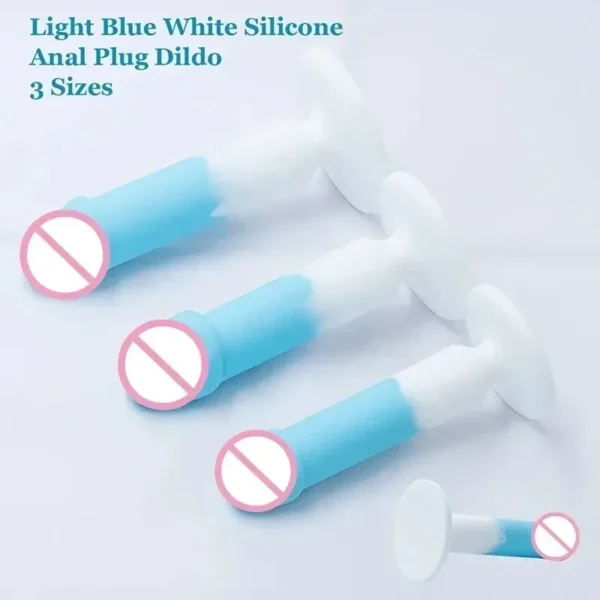 anal dildo saugnapf hellblau silikon