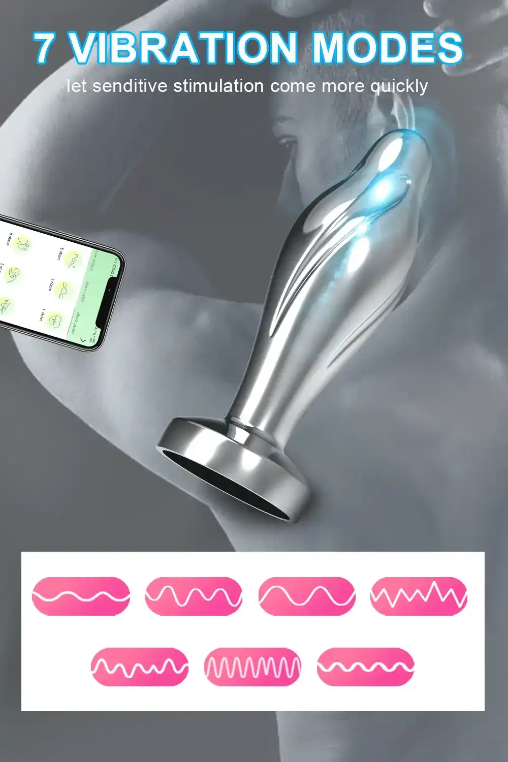 anal plug mit vibrationsmodi silber