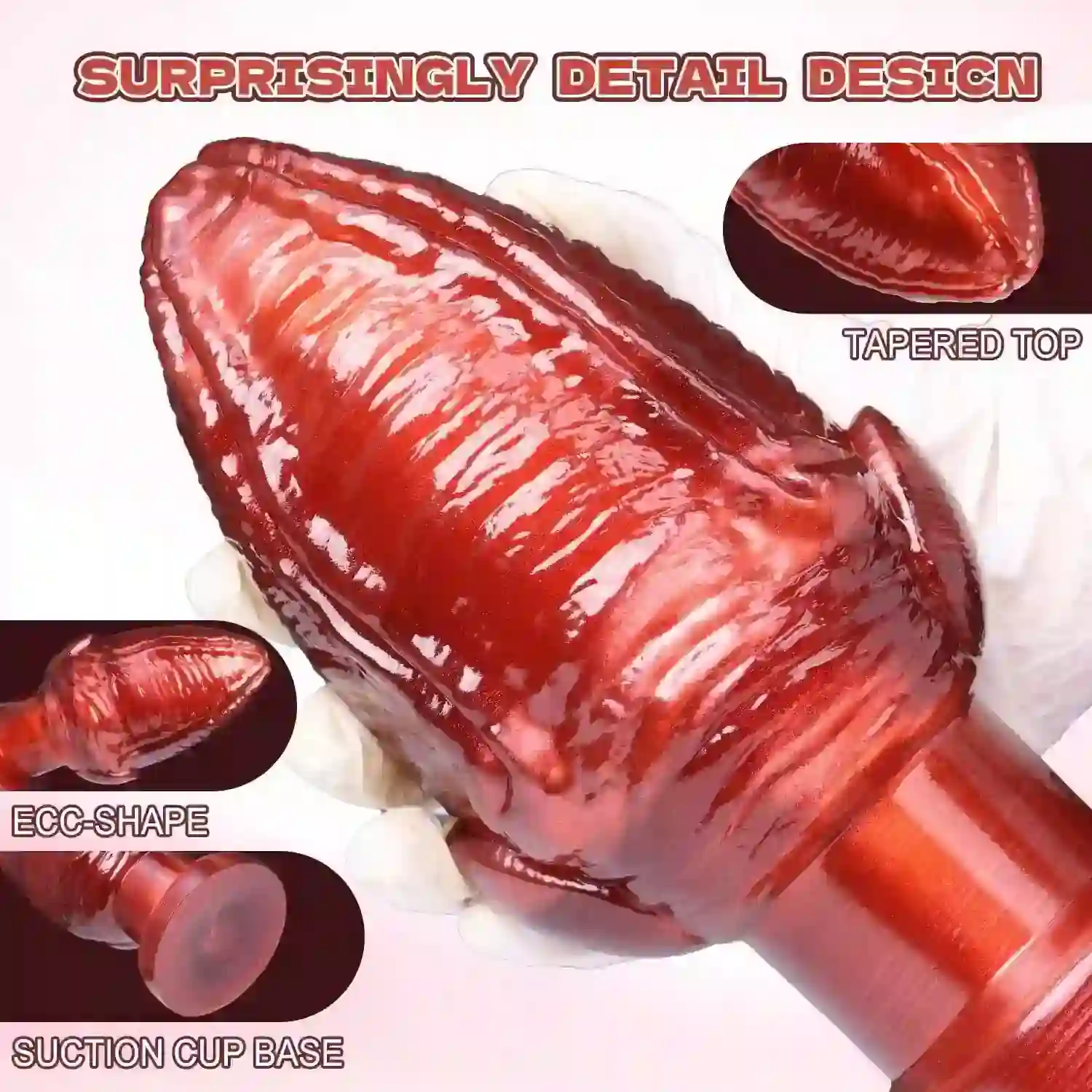 analdildo mit zapfenstruktur rot