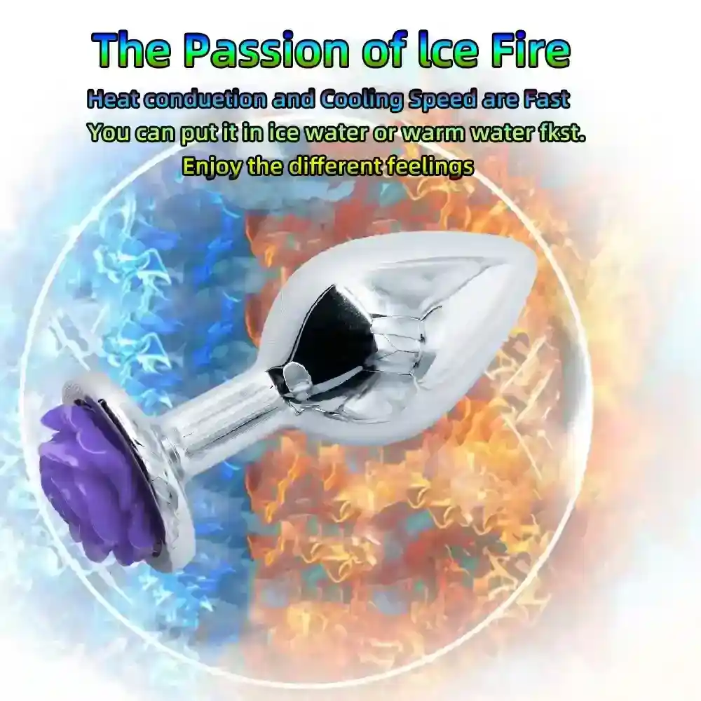 analplug mit rosenapplikation metall