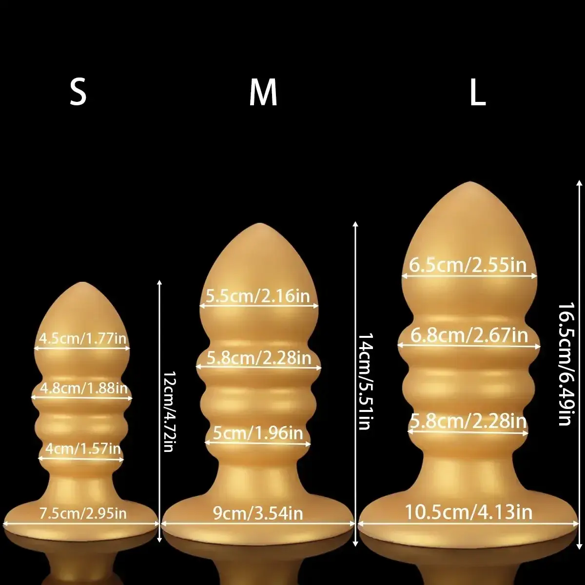 analplug mit saugnapf goldfarben medium