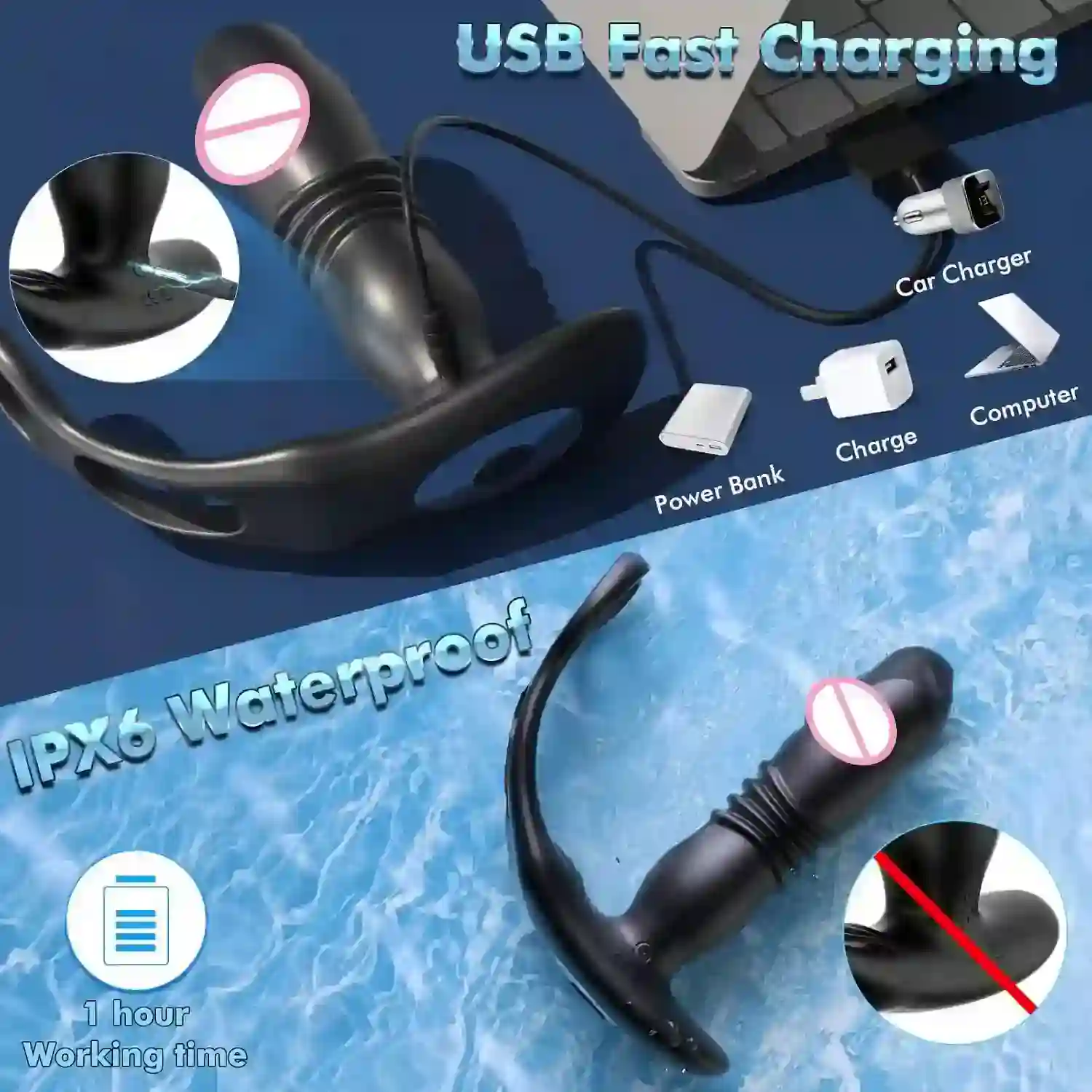 analvibrator schwarz mit fernbedienung