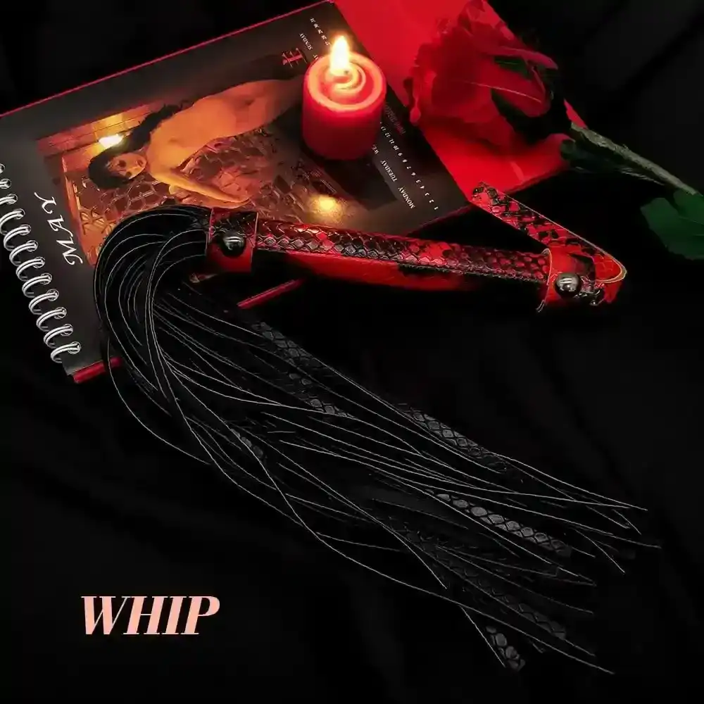 bdsm set rot schwarzes leder