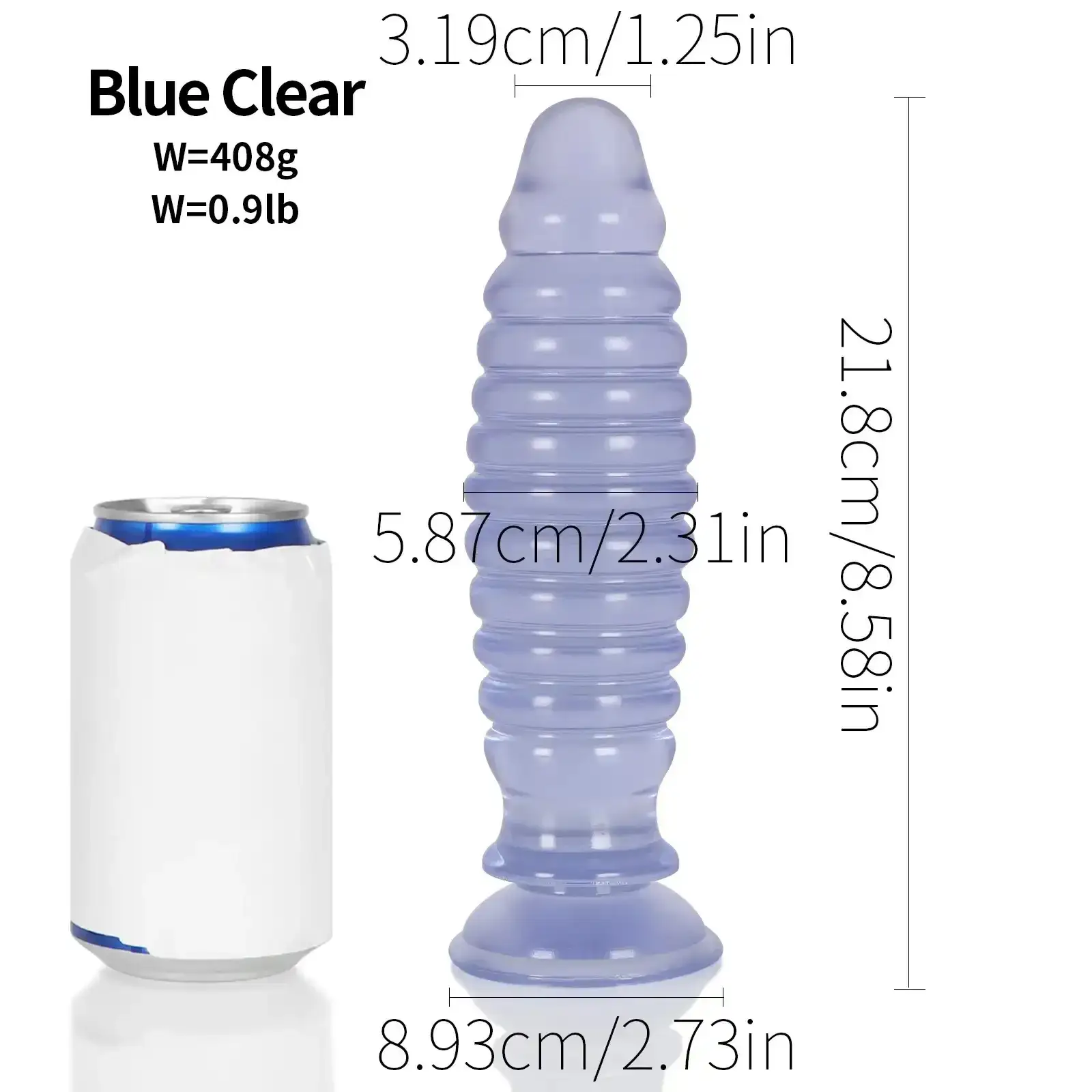 blauer clear butt plug spirale groß