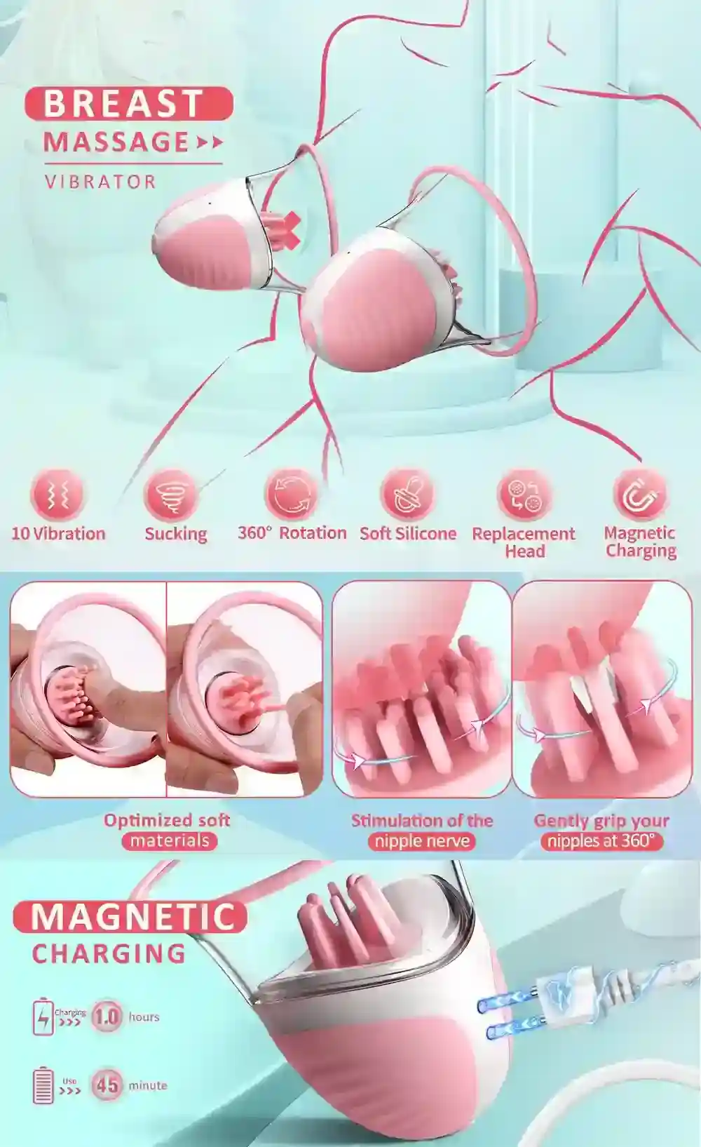 brust massage vibrator 10 modi