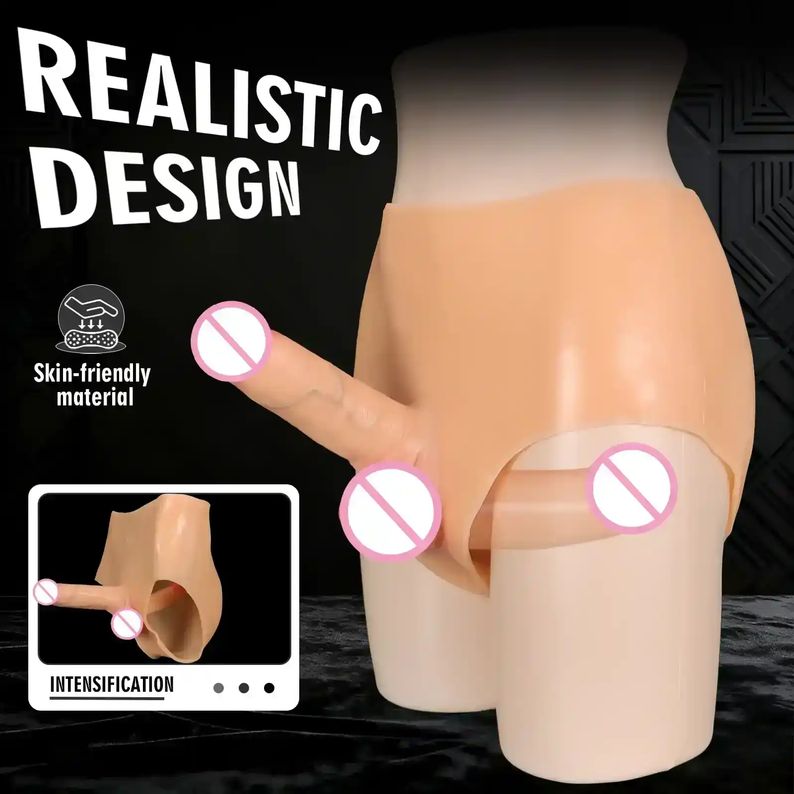 culotte mit realistischem silikondildo