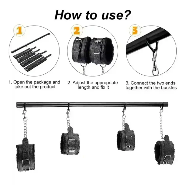 einstellbare schnallen bdsm set schwarz