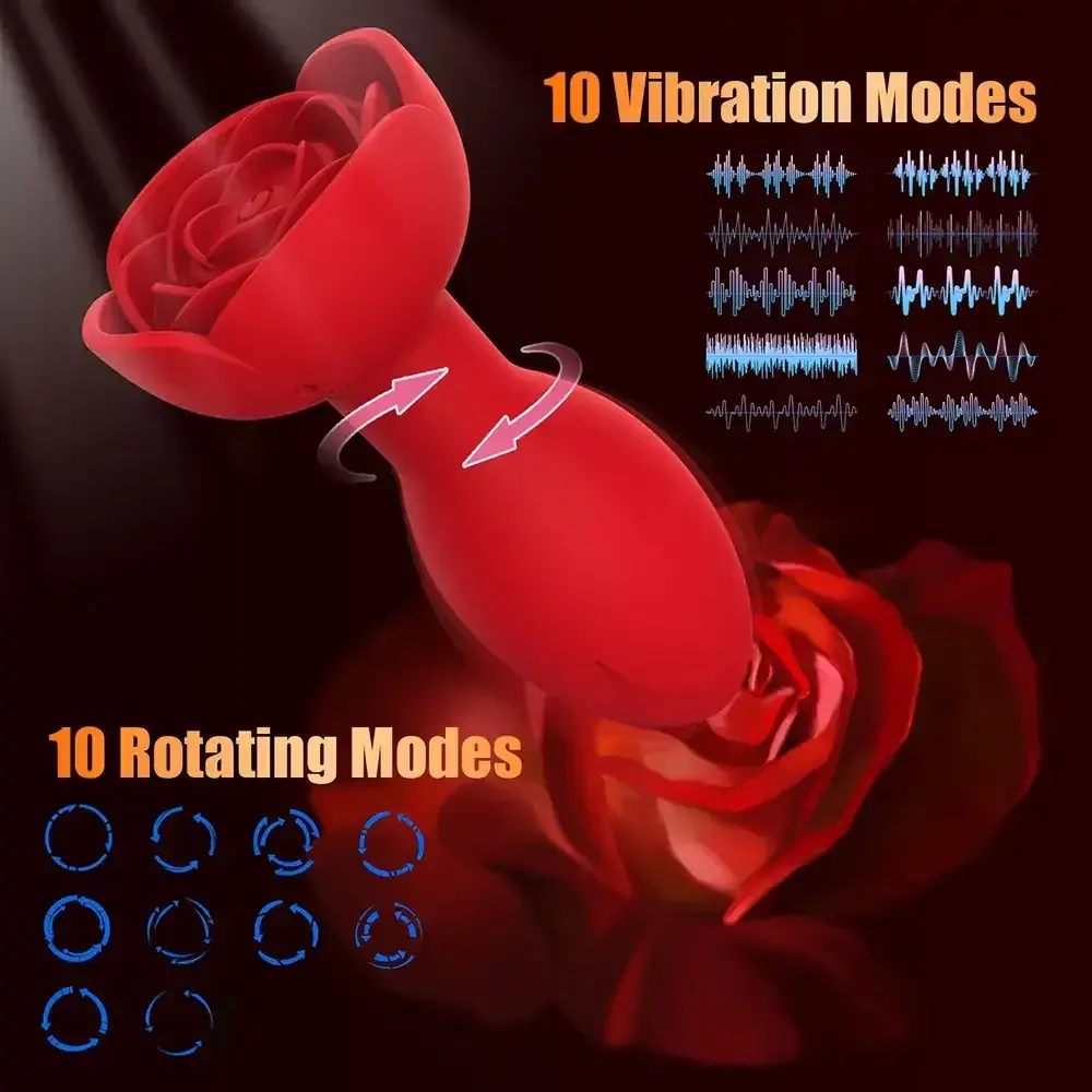 flexibler silikon vibrator mit rose