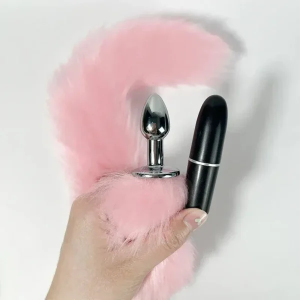 glänzender edelstahl analplug fuchs