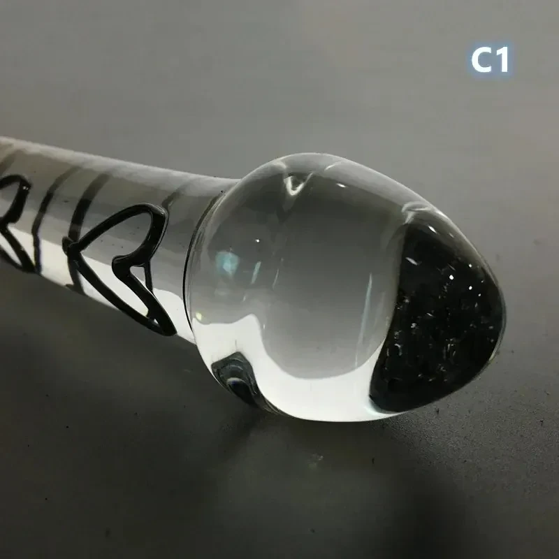 glas dildo mit leder fransen