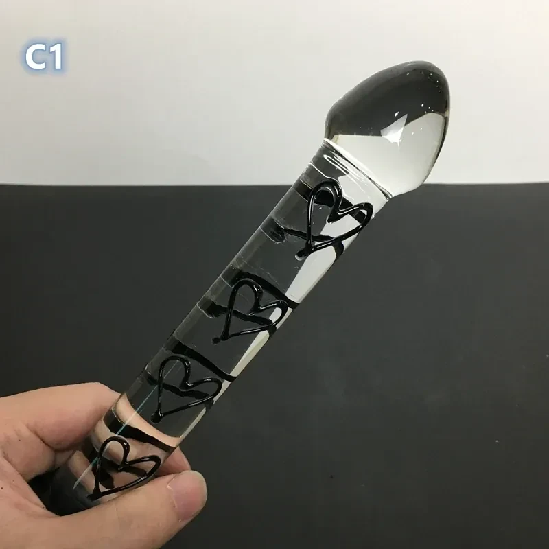glas dildo mit lederquaste