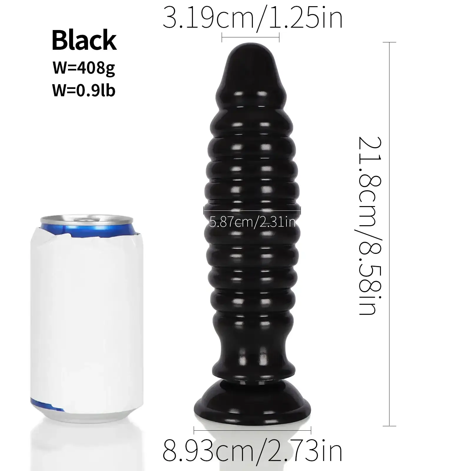 grosser butt plug spirale blau klar