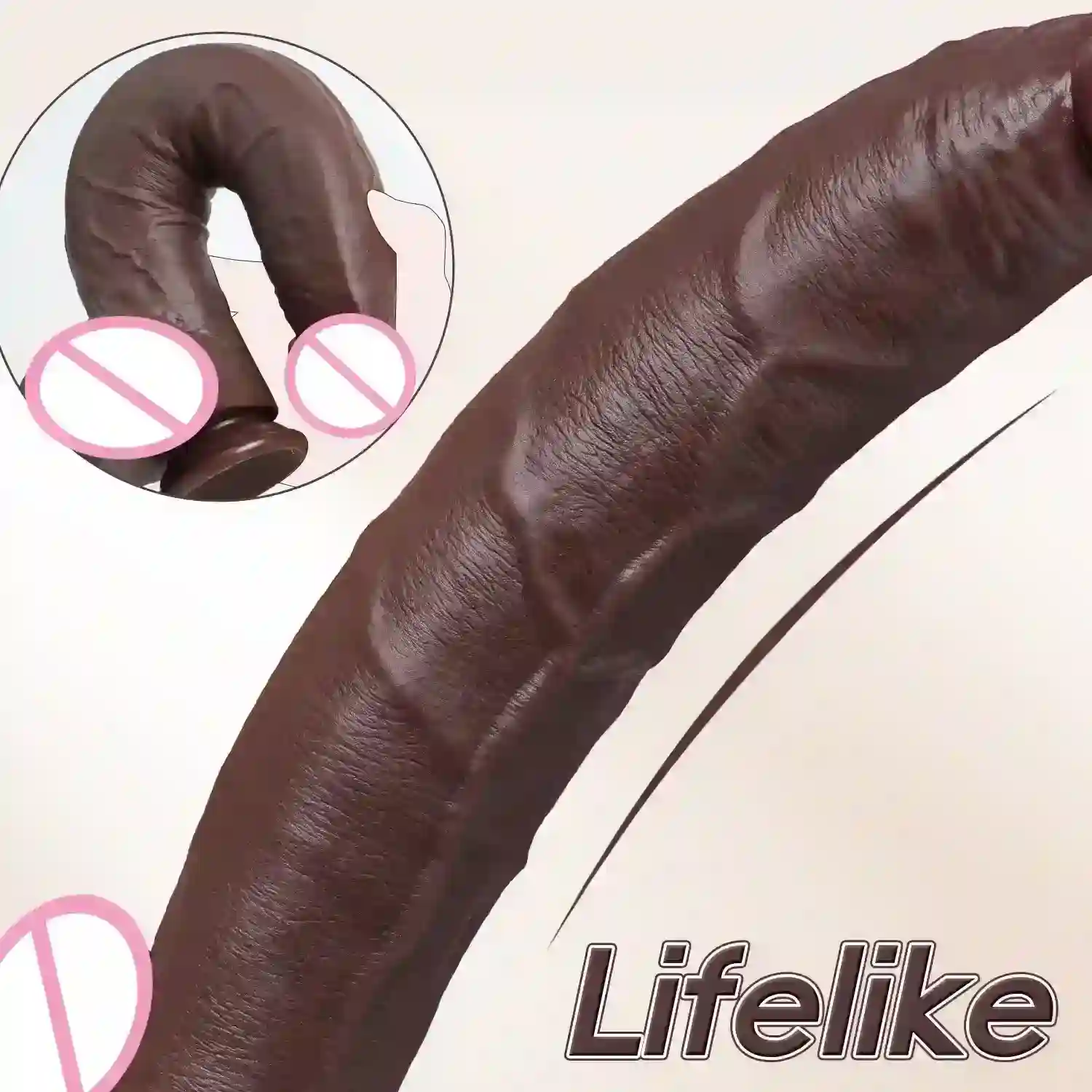 grosser silikon dildo vakuumbasis schwarz