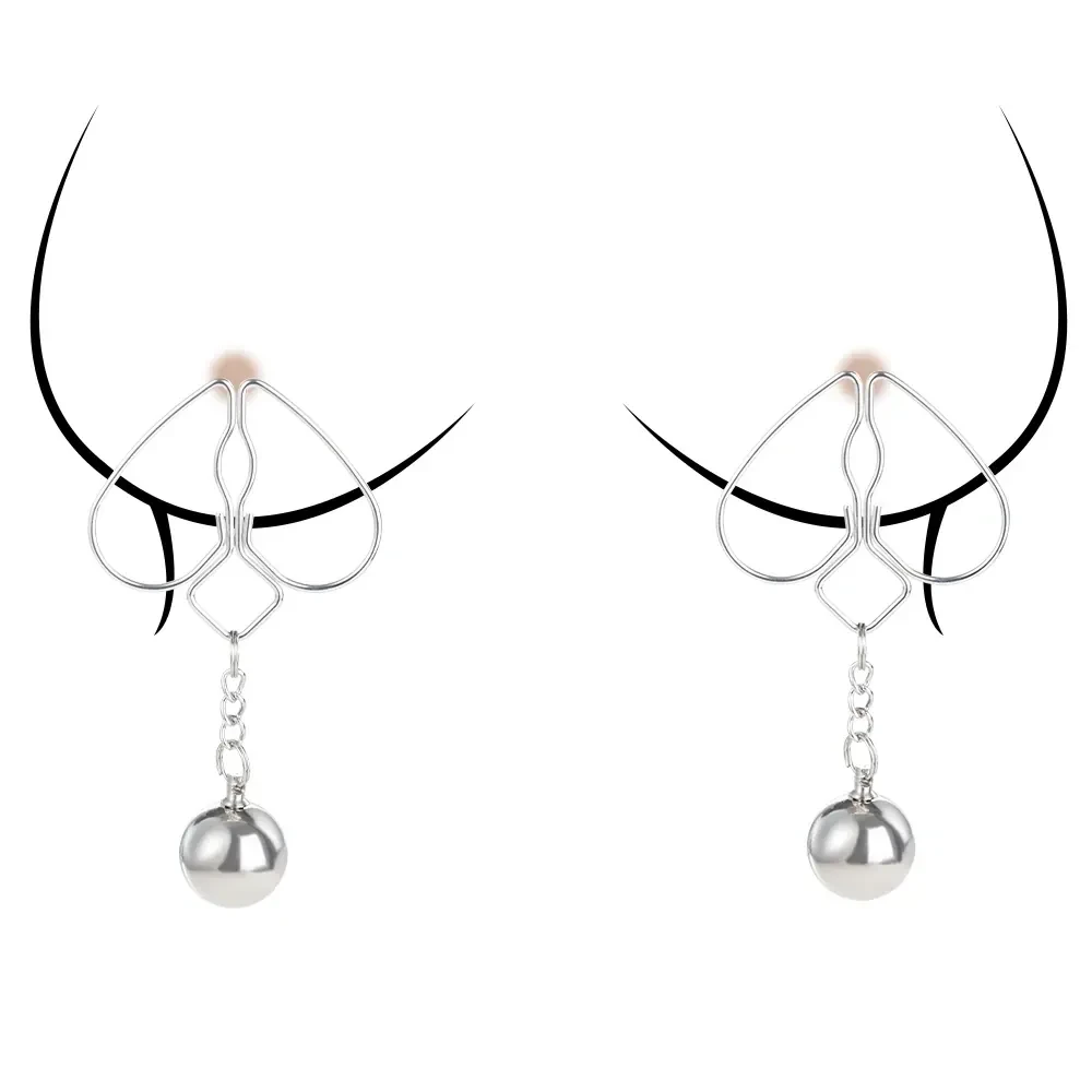 herzformige brustwarzen halterung silber