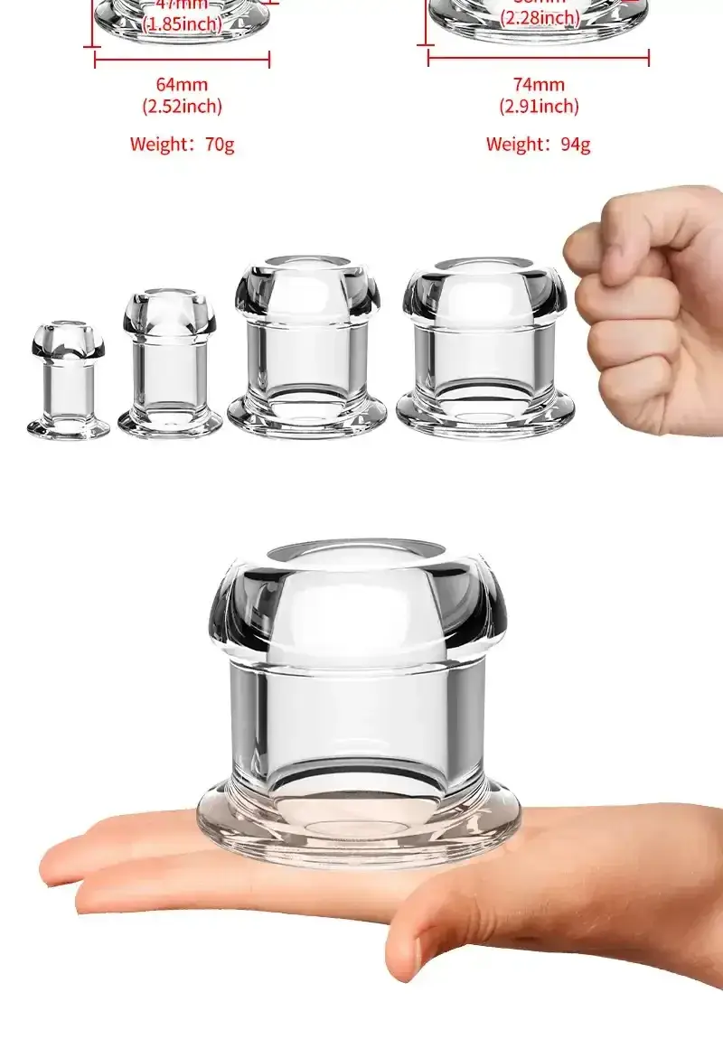 hollow anal plug transparent tpe