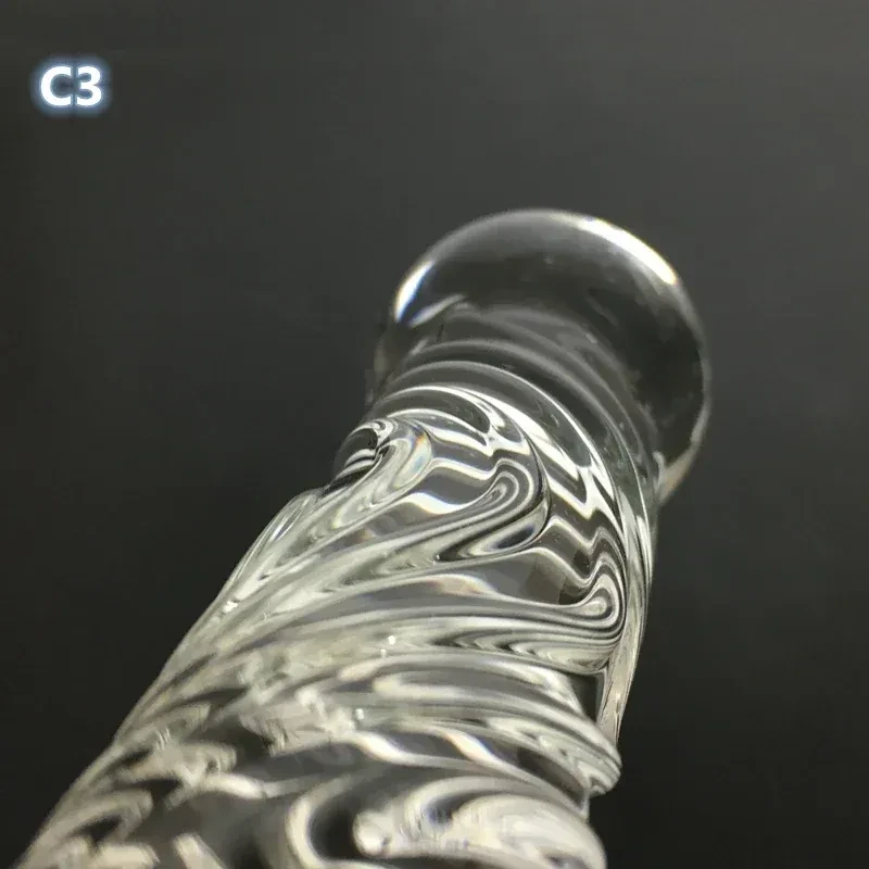 isensualflow de glas dildo mit ledergriff