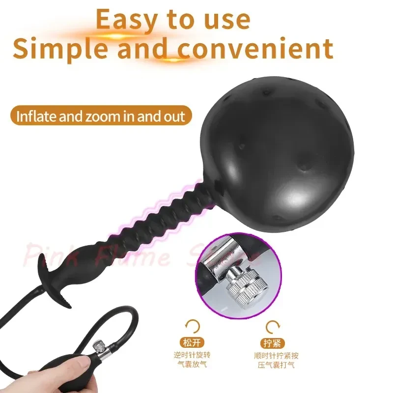 isensualflow de schwarzer analplug silikon aufblasbar dehnbar