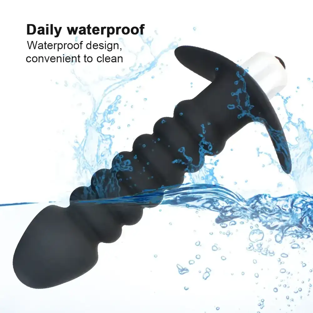 isensualflow de silikon analplug vibrator gerippt schwarz