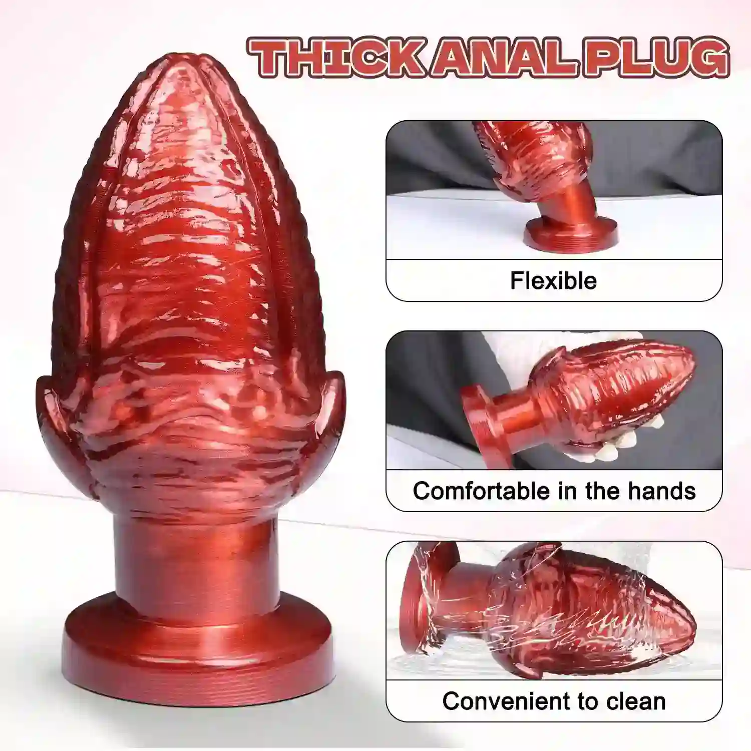 isensualflow de weicher pvc anal dildo rot