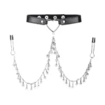 leder choker mit verstellbaren klemmen