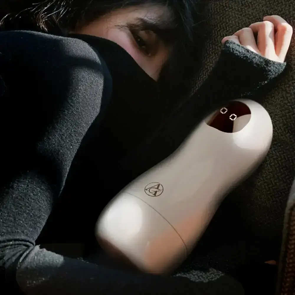 masturbationsbecher mit vibration lederoptik