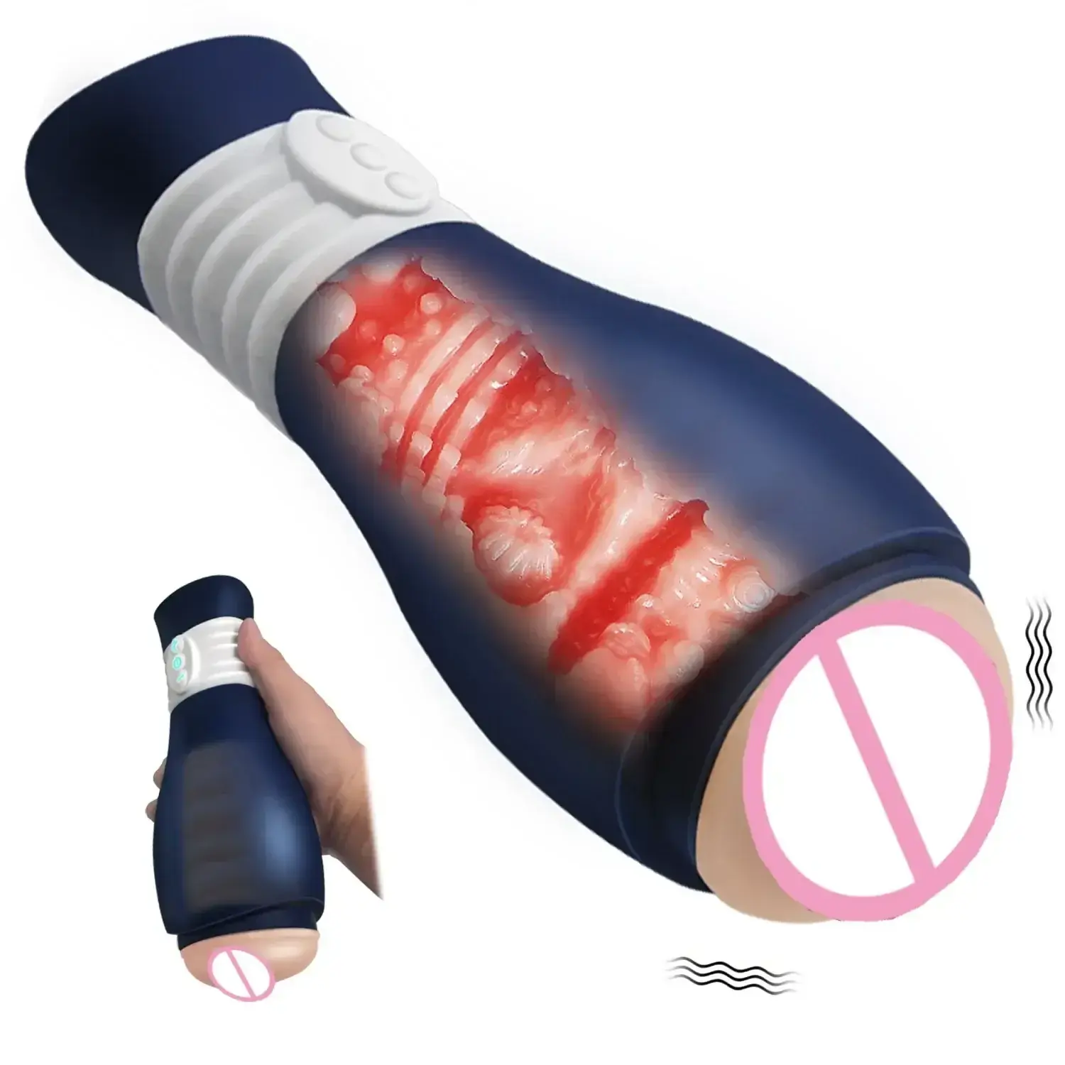 masturbator mit manueller druckfunktion tpe