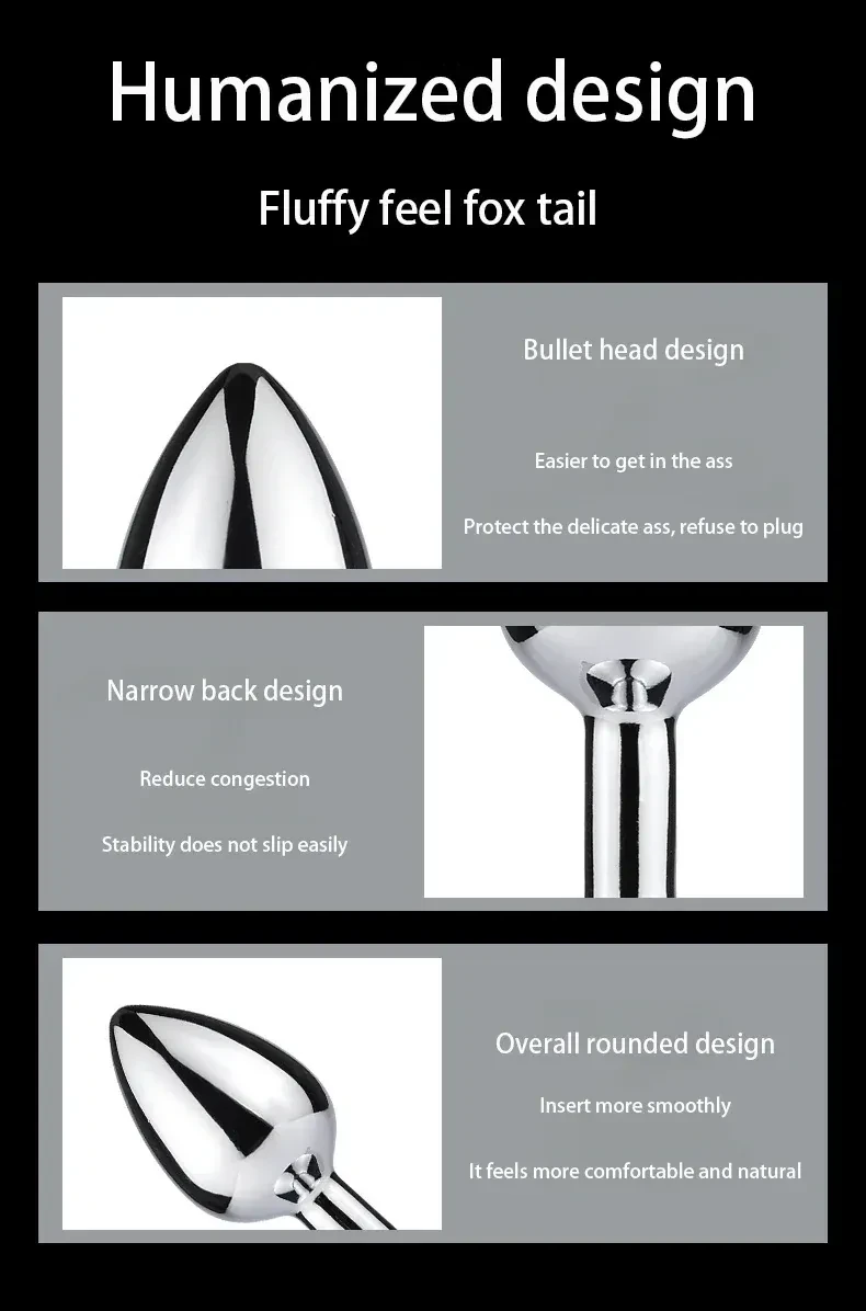 metall anal plug mit schwanz