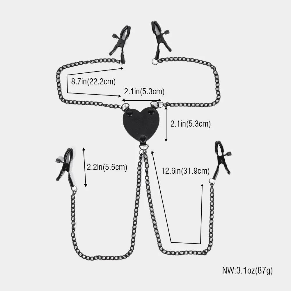 metall nippelklemmen herzform verstellbar