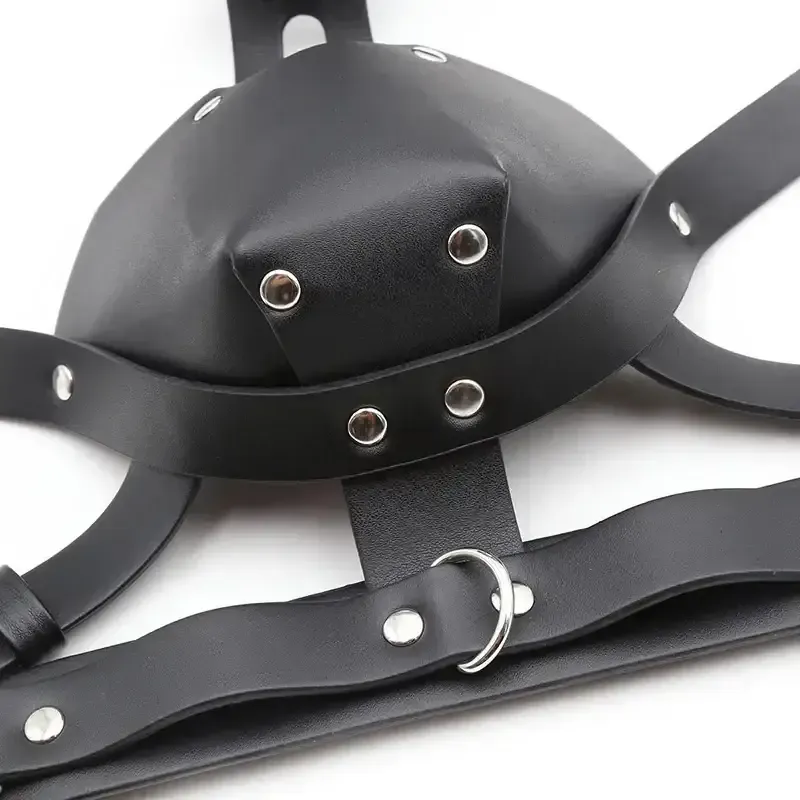 pu leder bdsm maske ball gag