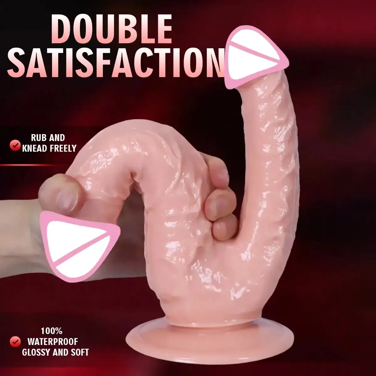 pvc doppelpenis mit detaillierter optik