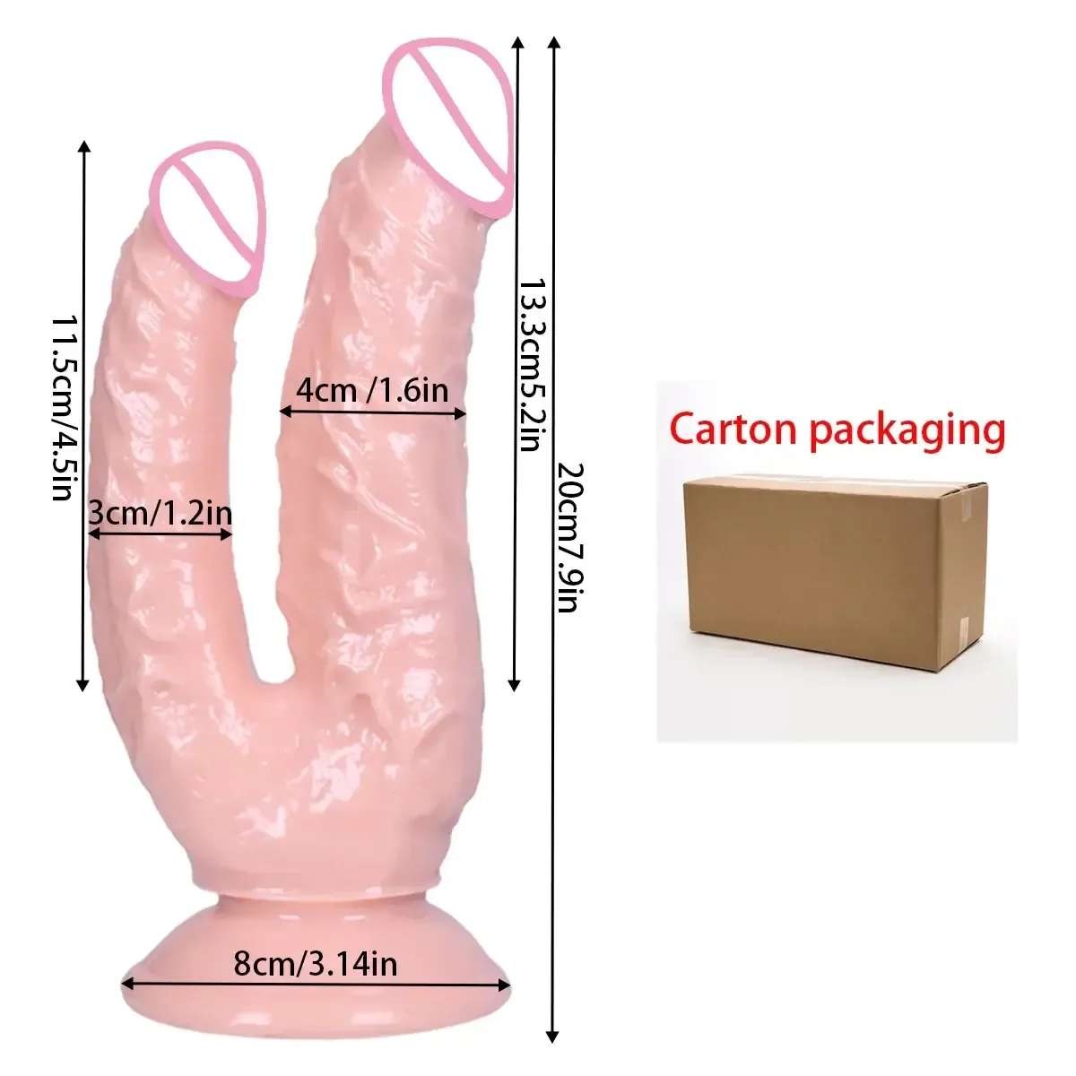 realistischer doppel dildo saugnapf