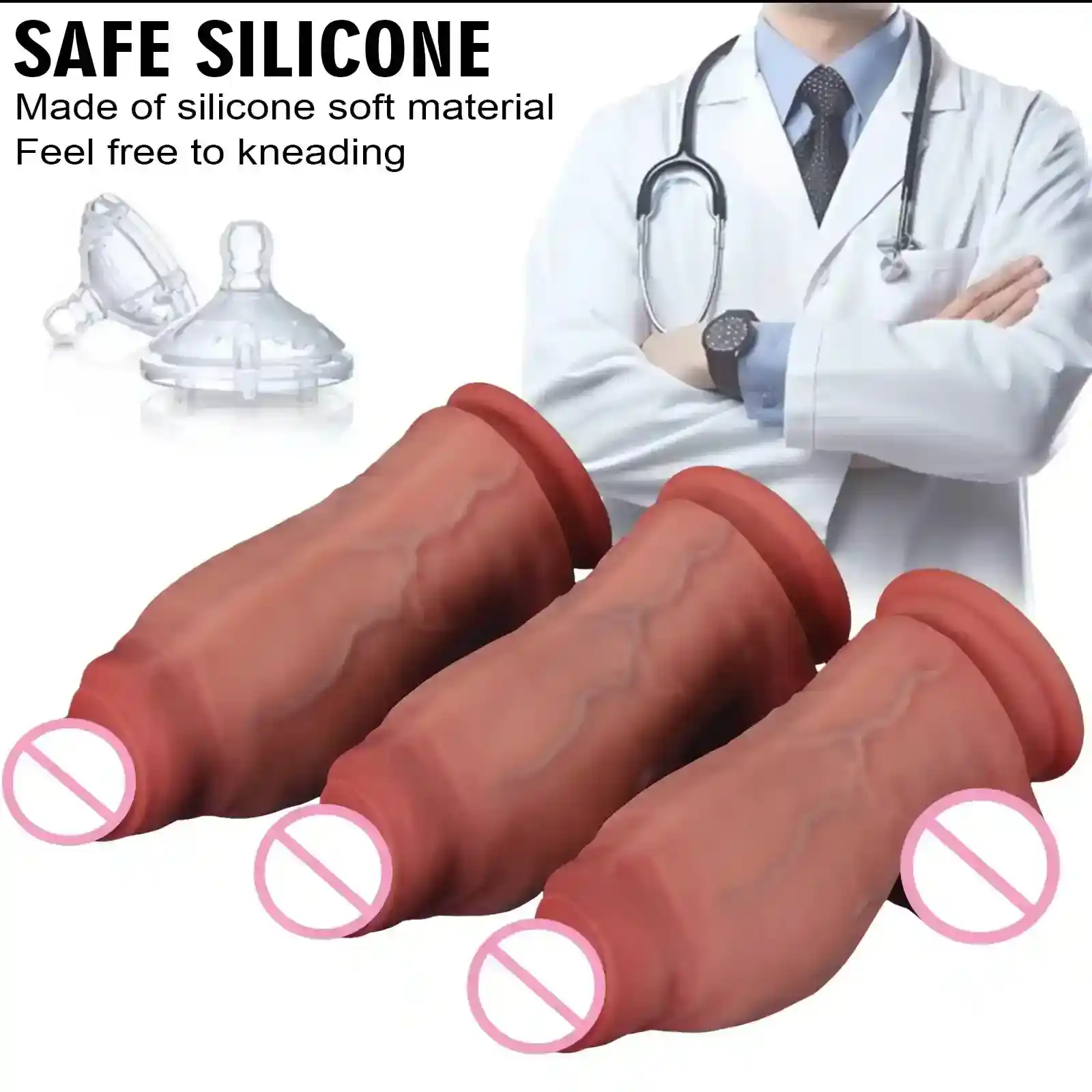realistischer knoten dildo mit saugnapf