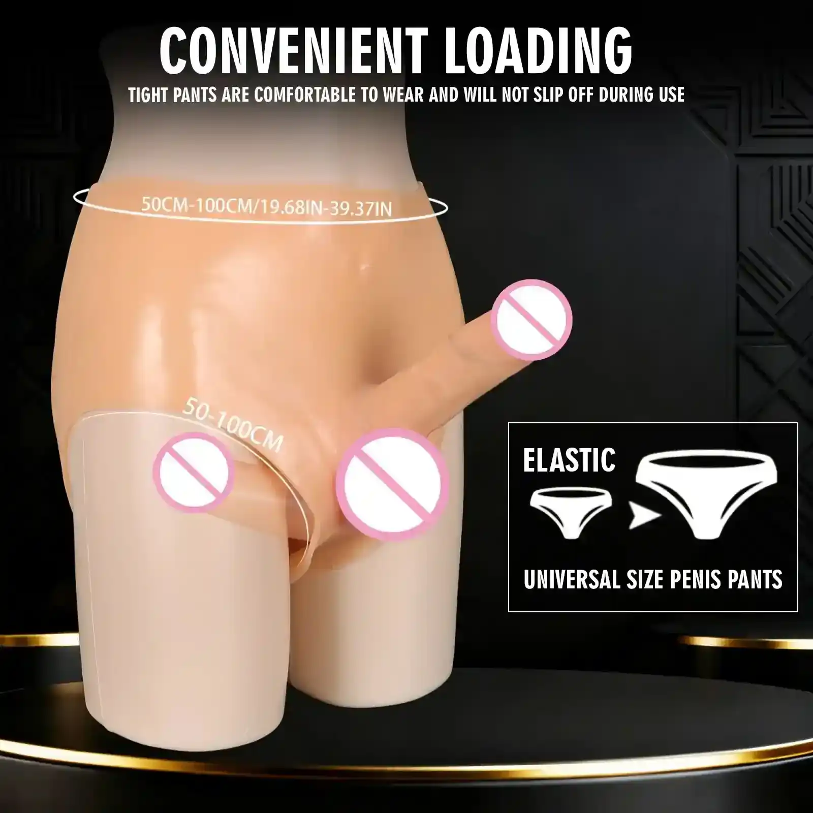 realistischer silikondildo in hose integriert