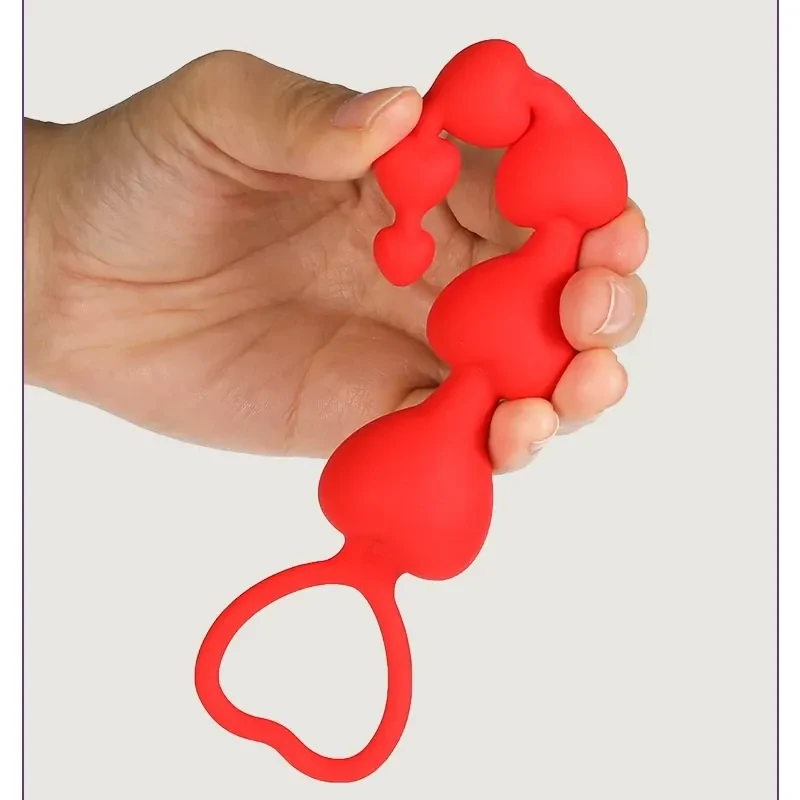 rote herzformige anal beads klein