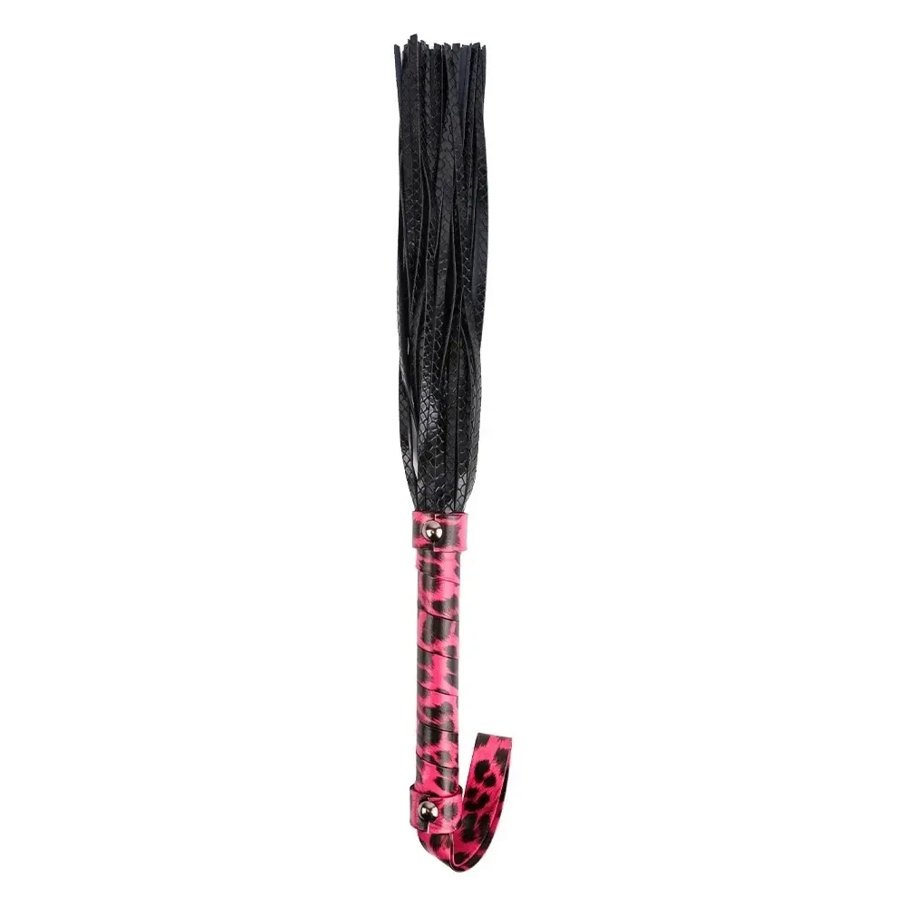rote leopard leder flogger