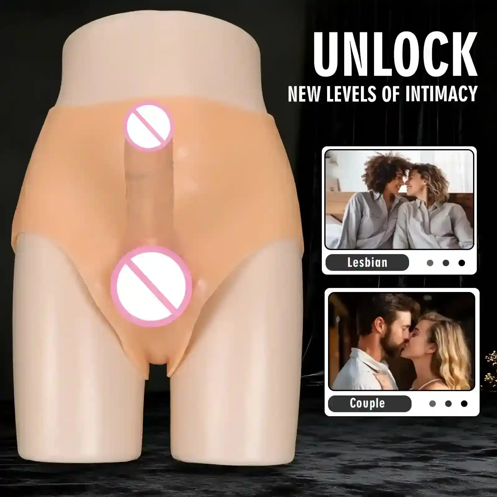 schwarze dildohose mit realistischem dildo