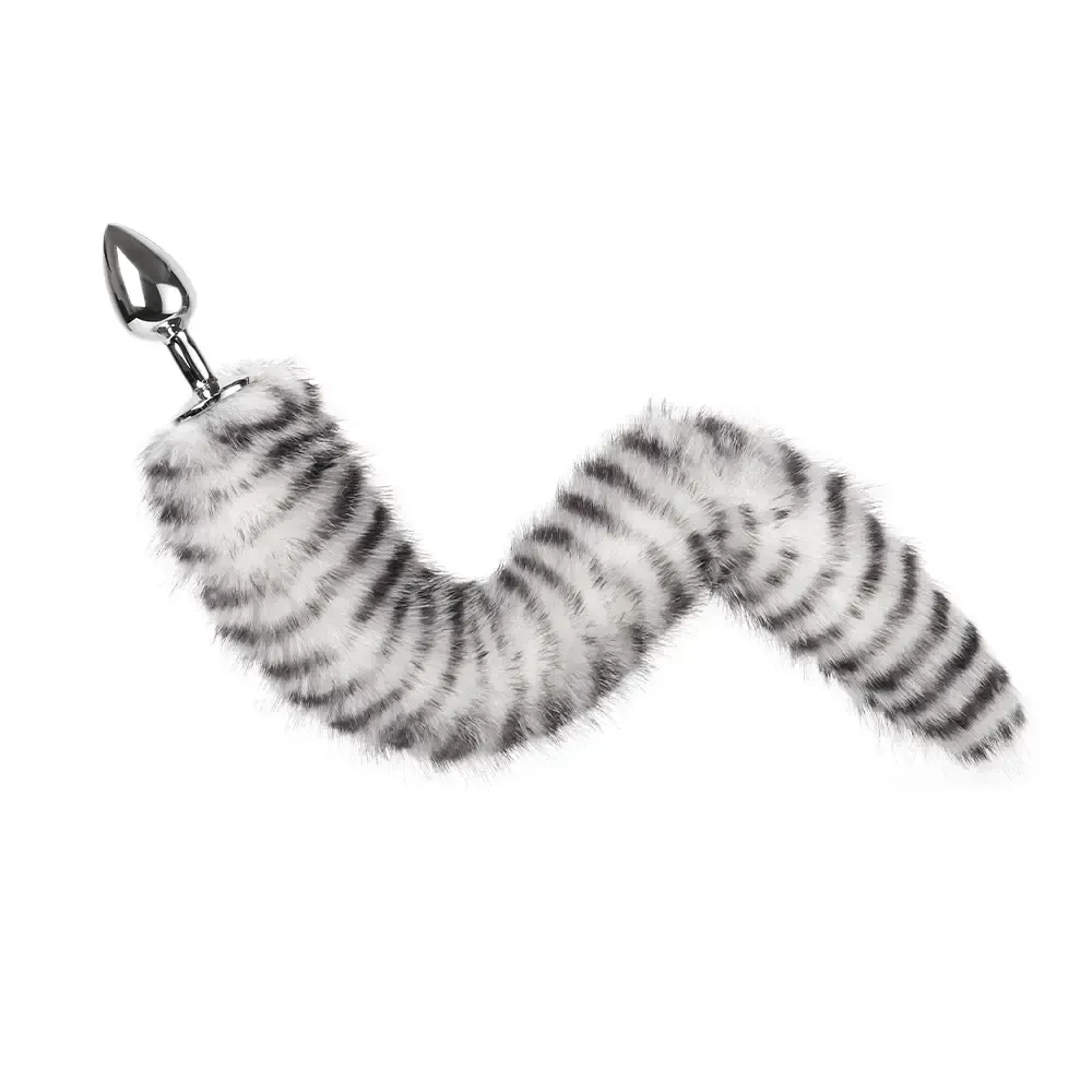 schwarzer anal plug mit plusch