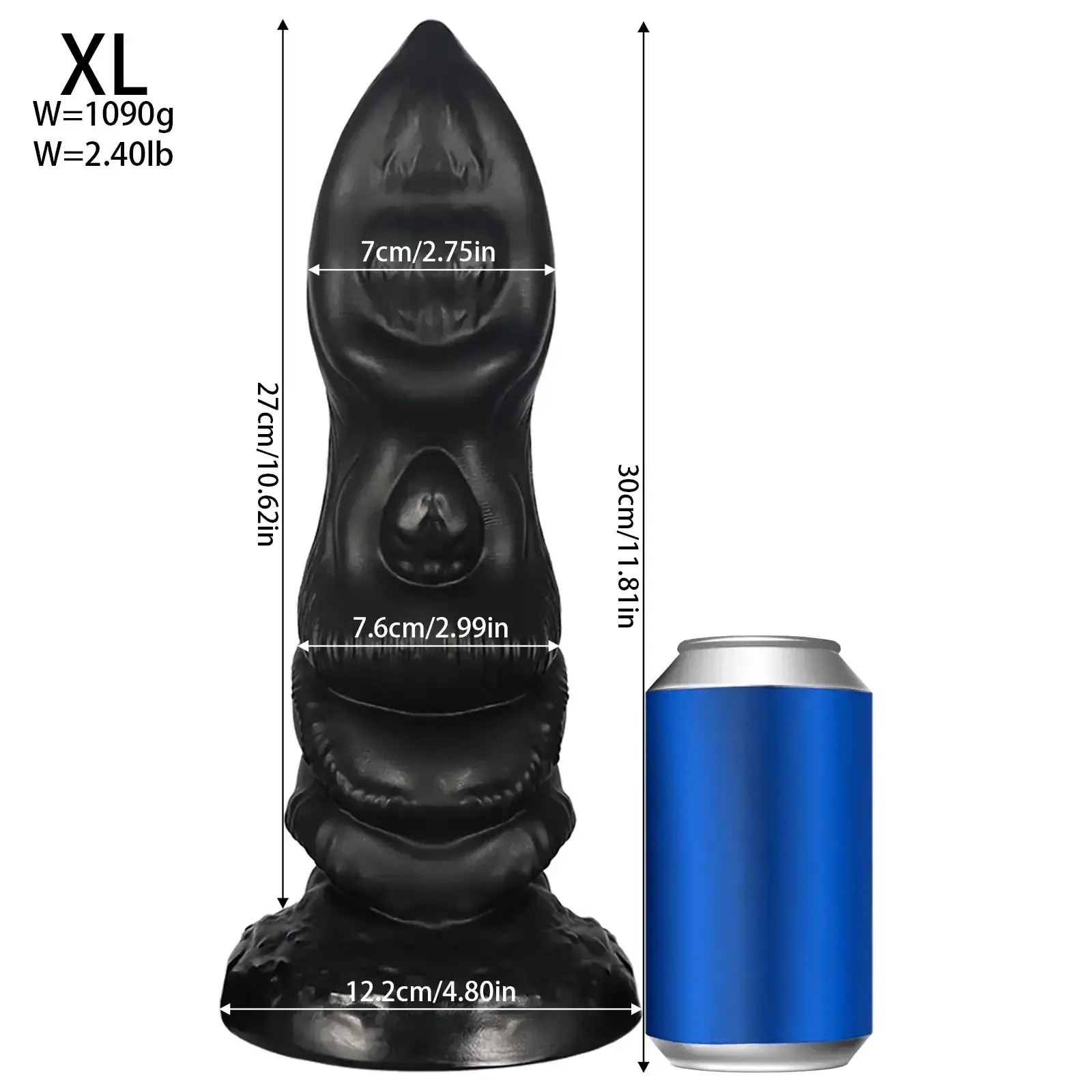 schwarzer analplug mit rillen xl