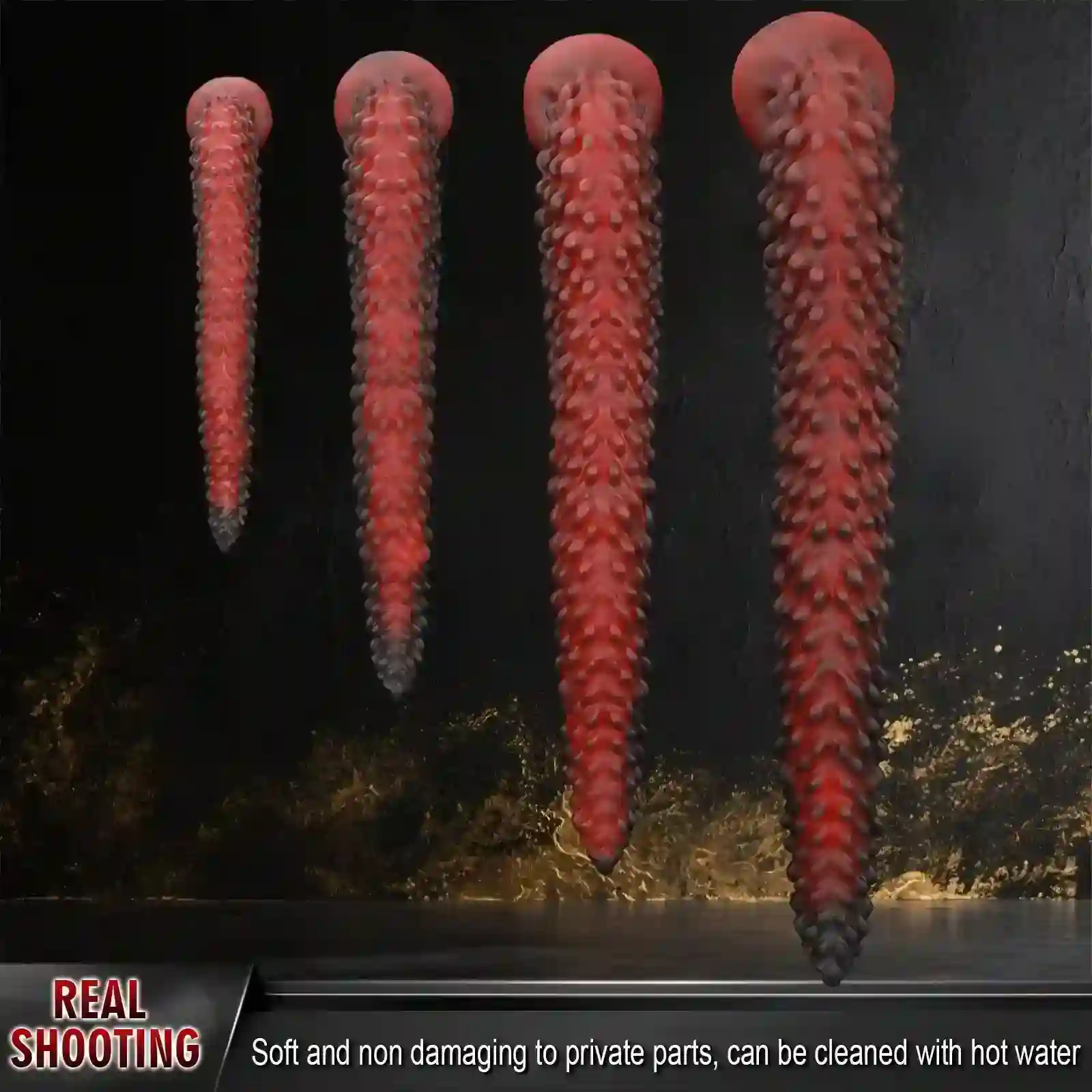 schwarzer analplug mit tentakeln