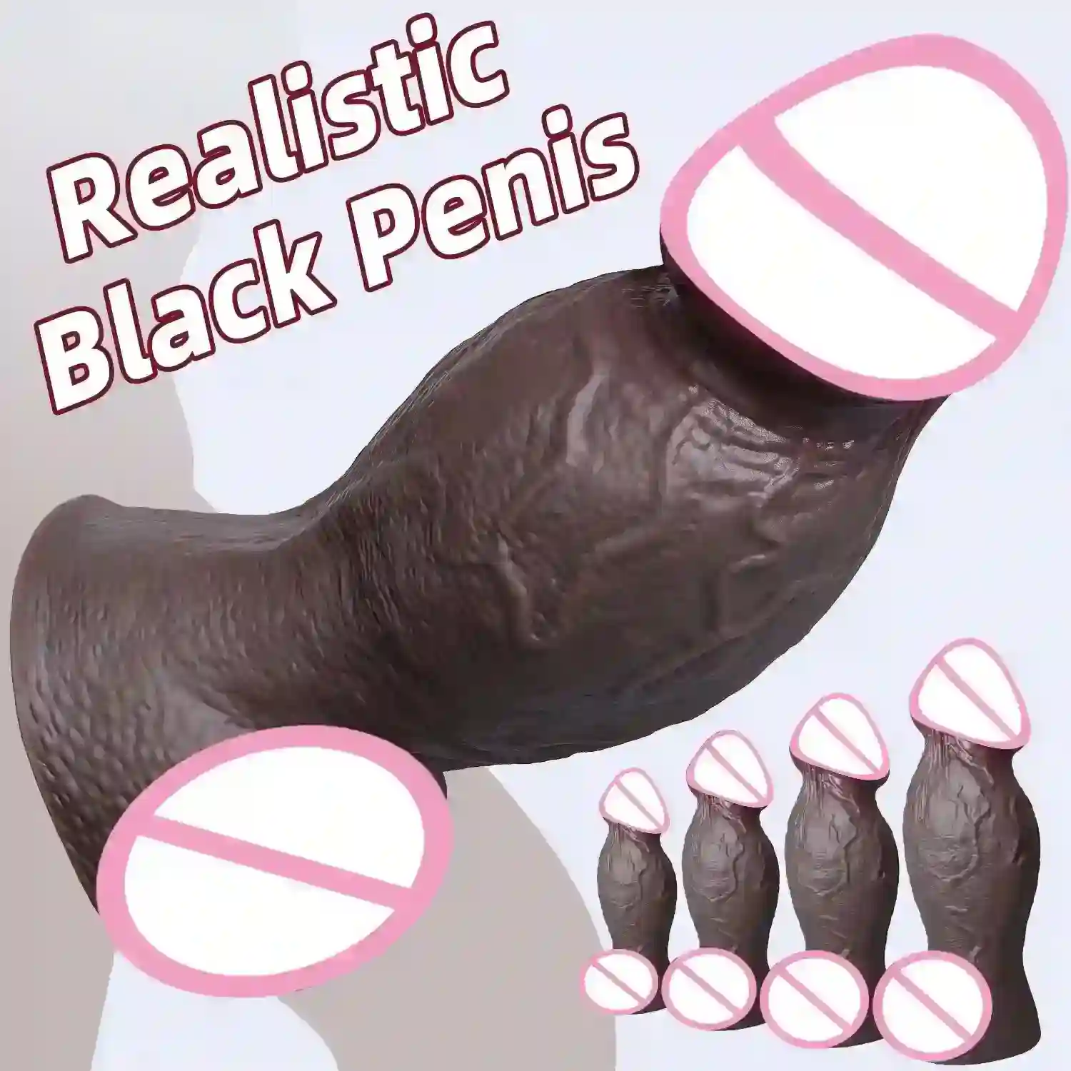 schwarzer dildo mit stark haftendem fuß