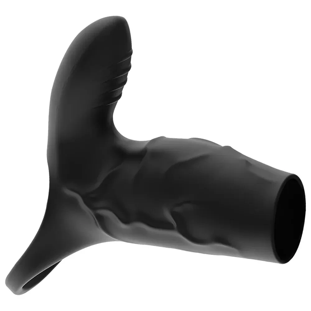 schwarzer penisring mit klitorisaufsatz