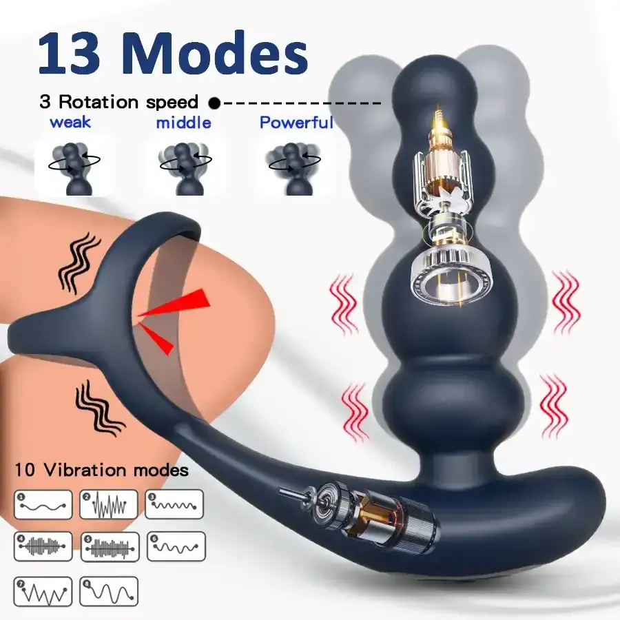 schwarzer prostata vibrator mit rotation