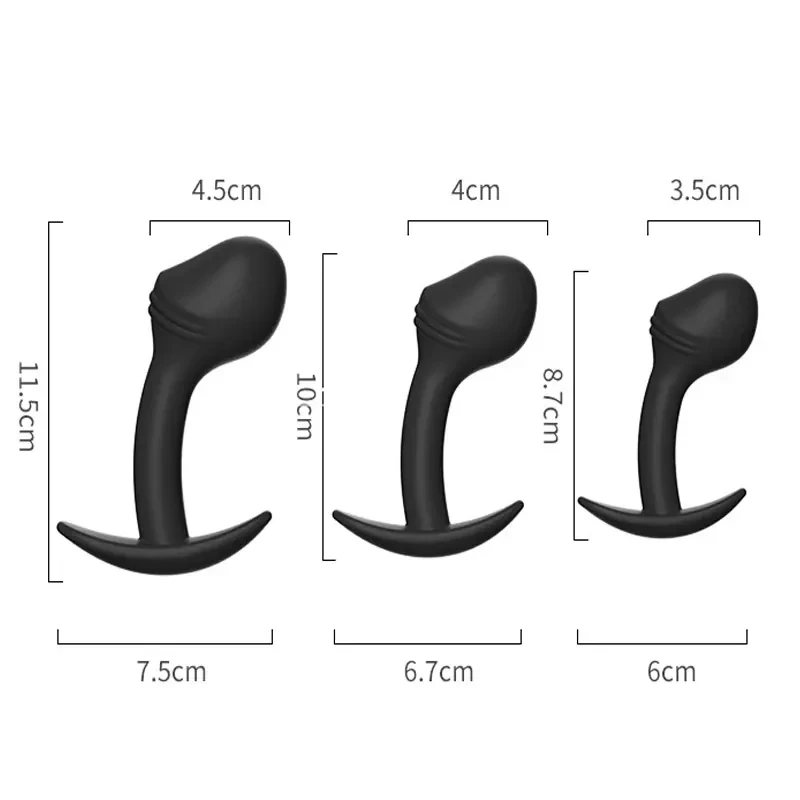 schwarzer silikon analplug drei grossen