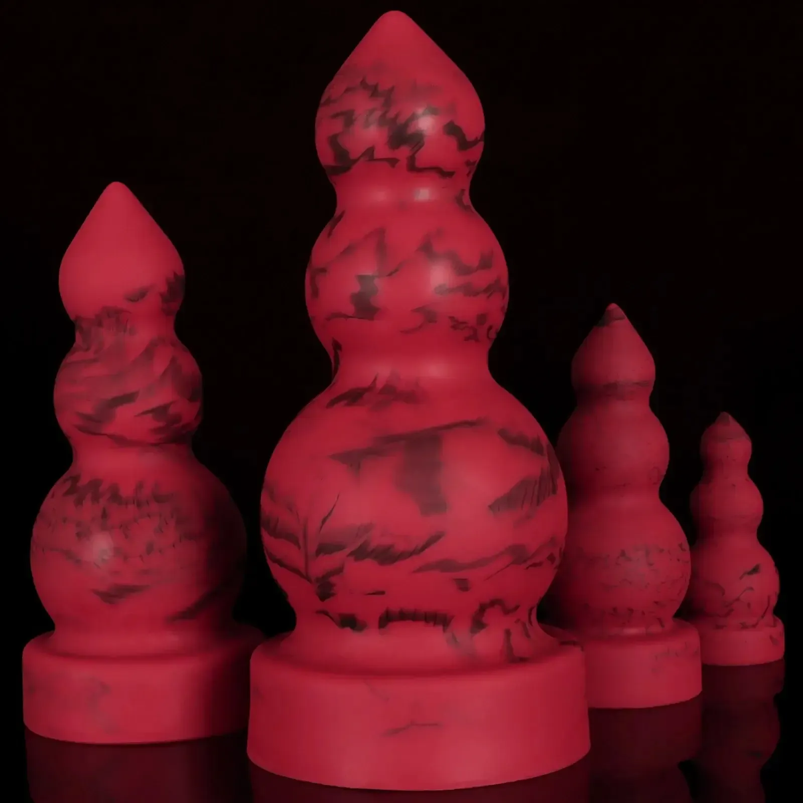 silikon analdehner mit knoten schwarz