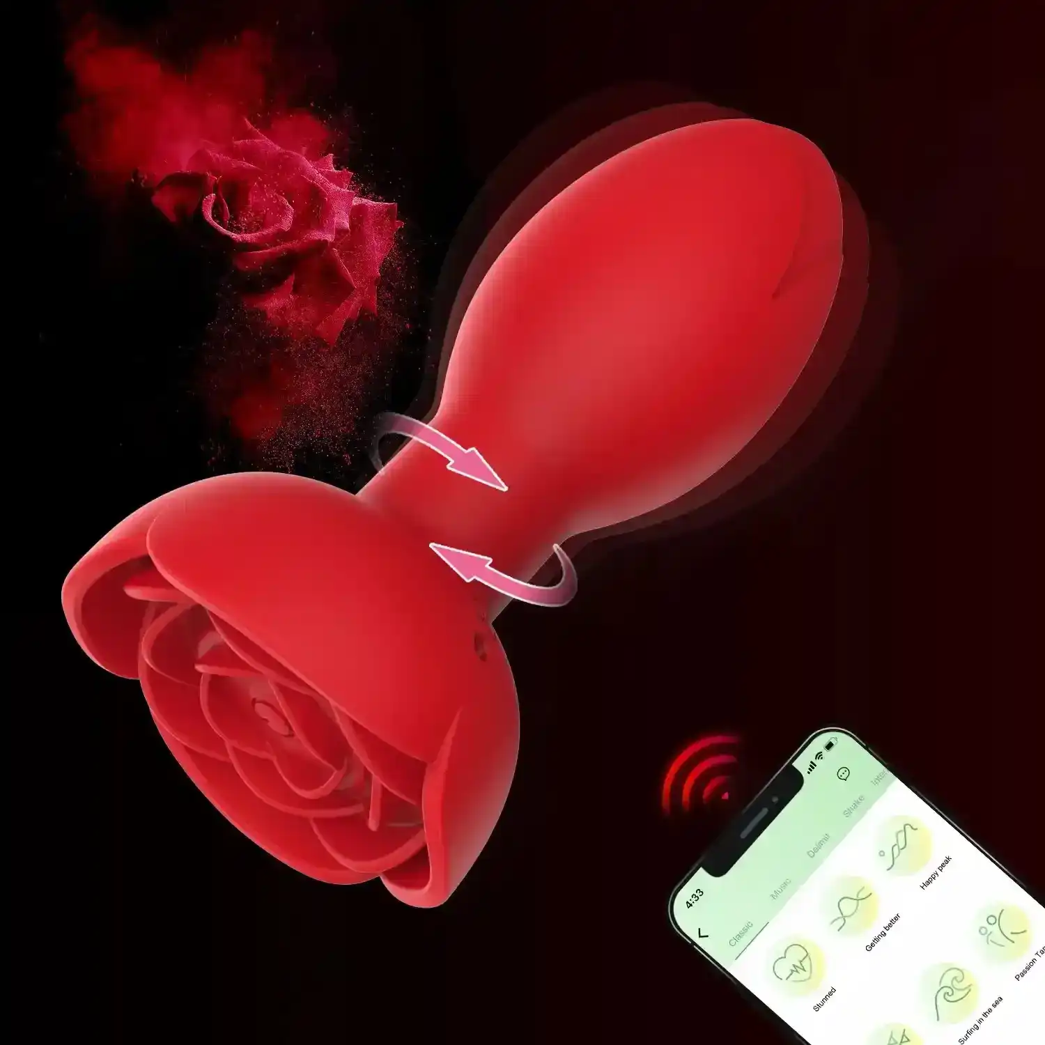 silikon analplug mit rosen design