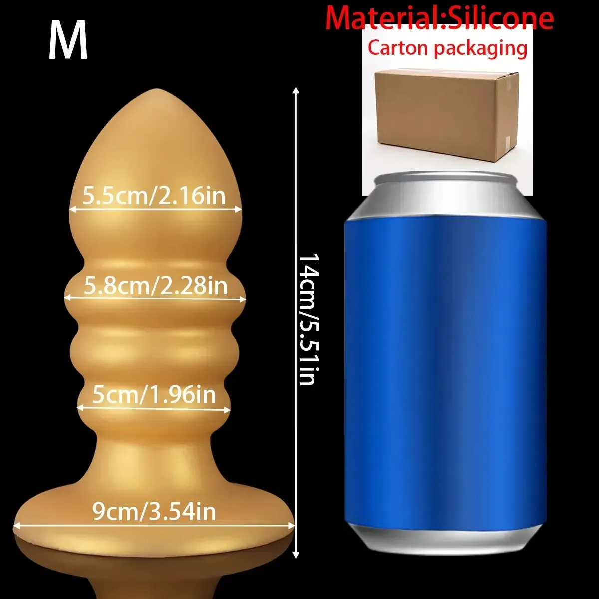 silikon analstopsel goldfarben gerippt