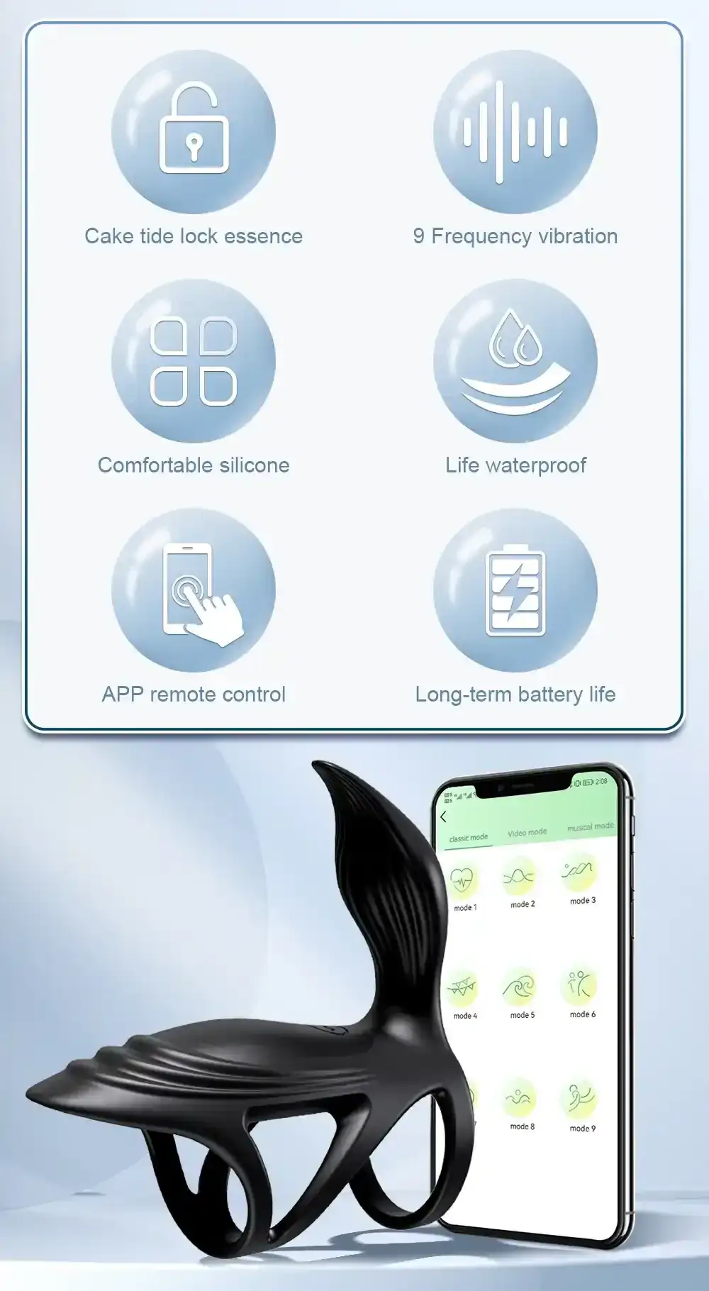 silikon cockring mit app steuerung