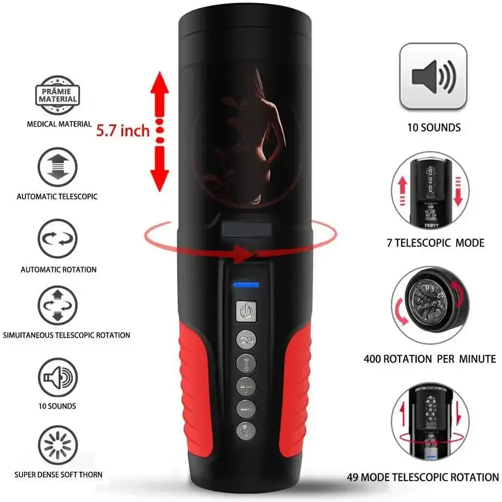 teleskop masturbator tpe mit vibration