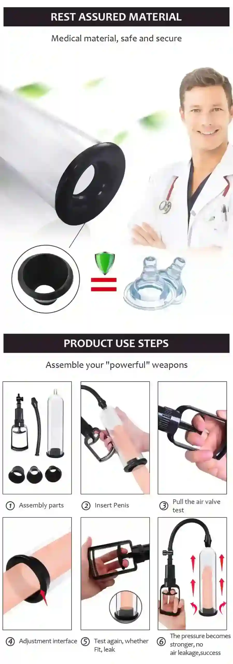 transparente penispumpe mit silikonring